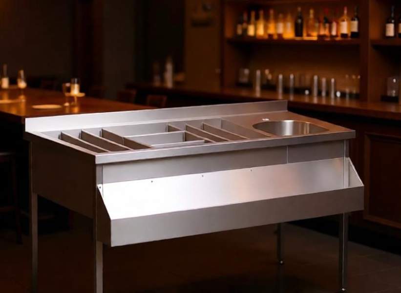 Станция бармена из нержавеющей стали (мойка справа) 1500х590(700)х850 DS3 цена