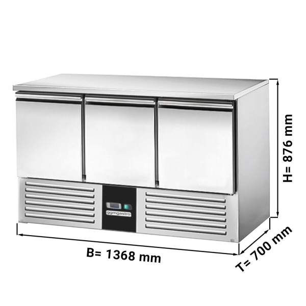 Холодильный стол GGM GASTRO PREMIUM - 1370x700 мм - 3 двери купить