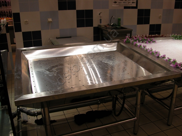 Вітрина для викладки риби на льоду (з охолодженням) 1800х1100х850 в магазині DSTO