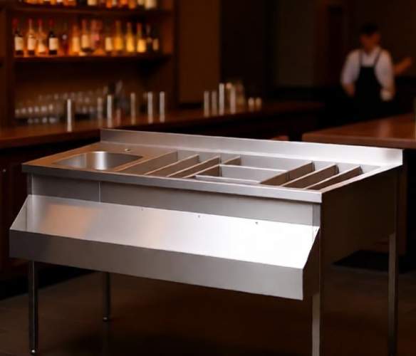 Станция бармена из нержавеющей стали (мойка слева) 1500х590(700)х850 DS3 цена