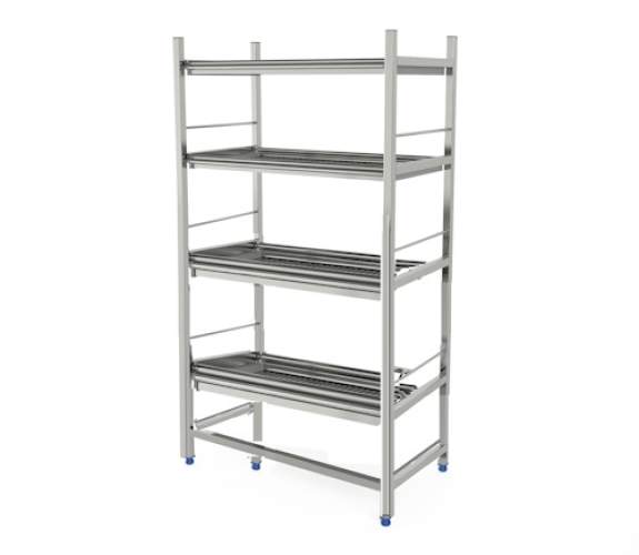 Стеллаж для сушки посуды из нержавейки (4 уровня под стаканы) 1000х320х1650 купить